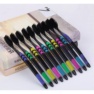 10Pcs Zachte Bamboe Tandenborstel Dubbele Ultra Soft Tandenborstel Dult Schoon Zorg Tandvlees Home Unisex Tandenborstel Hygiëne Care Tool