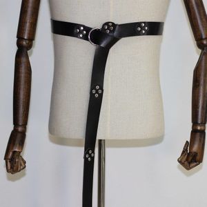 Middeleeuwse Renaissance Taille Ring Riem Kostuum Accessoire Onderdelen Voor Volwassen Mannen Viking Knight Piraat Cosplay Larp Lederen Lus Gesp