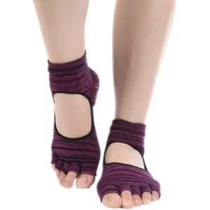 Vrouwen Half Vinger Grip Enkel Korte Backless Dansen Sokken Vijf Vingers Sokken Sokken Antislip Volledige Grip Sokken