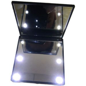 Make-Up Spiegel Met 6 Kleine Led Verlichting Vierkante Spiegels Schakelaar Batterij Aangeraakt Dimmer Operated Stand Cosmetische Spiegel