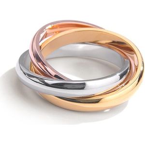3 Kleur Anel 18KGP Ringen Voor Vrouwen Party Trouwringen Rose Goud Fijne Sieraden