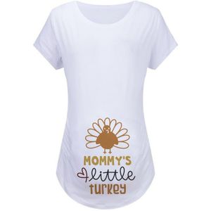 Mama's little Turkije Zwangerschap Shirts Plus Size Moederschap Brief Gedrukt Vrouw Top Zwangere T-shirt Mom Tees Premama Tops