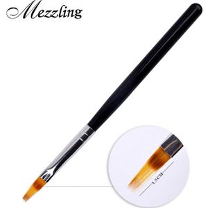 1PC Zwart Handvat Nylon Haar Ombre Borstel Nail Art Brush UV Gel Professionele Nail Gereedschap