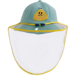 Boys Girls Cute Sun Hat Detachable Full Face Anti-UV Bucket Cap Windproof Kids Protective Helmet