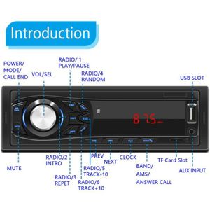 Bluetooth Radio Universele Speler Fysieke Knoppen Stereo In-Dash Ingang
