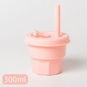 300/400Mlsafe Peuter Leren Drinkbekers Kinderen Siliconen Stro Cup Voeden Water Flessen Sippy Cups Voor Meisjes lekvrije