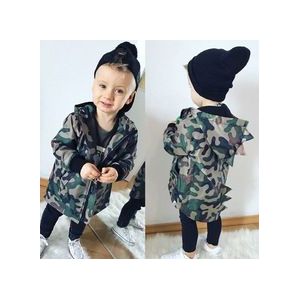 Casual Peuter Kid Baby Boy Camouflage Jas Dinosaurus Rits Jas Top Hooded Uitloper