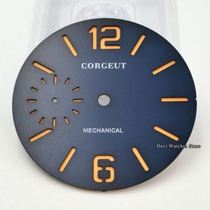 Corgeut 38.5 Mm Zwart/Blauw/Wit/Groen Sandwich Dial Fit Voor Eta 6497 ST36 Serie Beweging Horloge dial