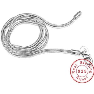 Handgemaakte 2 Mm 925 Sterling Zilver Soft Snake Bone Ketting Ketting Voor Vrouwen Mannen Sieraden Smooth Wedding Collier Fit hanger