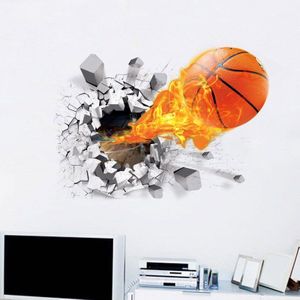 Muurschildering Basketbal Muurstickers Kamer Decoratie Basketbal Fire Door Muur Behang Decals Kids Kamers Studentenflat Decor