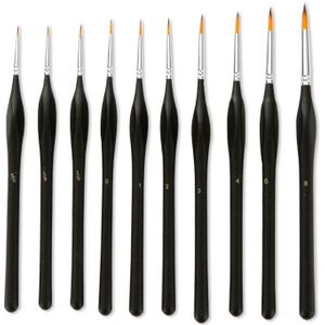 10Pcs Fine Detail Kwast Set Miniatuur Schilderij Borstels Kit Mini Verf Borstel Set Voor Acryl, Aquarel, modellen