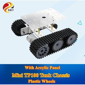 Rc Metalen Robot Tank Chassis Mini TP100 Crawler Rups Rupsvoertuig Met Plastic Spoor Voor Arduino Diy Educatieve Kit