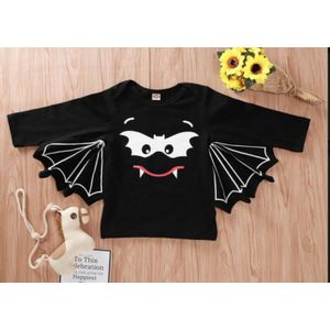 Festival Kids Doek Pasgeboren Baby Meisje Jongen Lange Mouwen Halloween Bat T-shirt Kleding Romper T-shirt Outfits