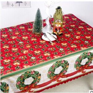 Kerst Tafelkleden Grote 180X150Cm Rood Wit Ivoor Kerst Tafelkleed Woondecoratie