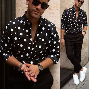 Mannen Stip Casual Shirts Button Down Slim Fit Lange Mouwen Boho Casual Shirts Bouse Plus Size tops M-3XL