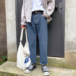 Zomer Enkellange Broek Mannen Koreaanse Mode Alle-Match Effen Kleur Losse Rechte Broek Enkellange broek Lovers 'Wollen