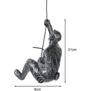 Nordic Industriële Stijl Retro Man Klimmen Rock Sculptuur Achtergrond Wanddecoratie Opknoping Hars Art Man Mount Klimmer Standbeelden