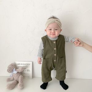 Peuter Baby Overalls Baby Jongen Meisje Mouwloze Romper Effen Kleur Jumpsuit Zomer Speelpakje Outfits Kids Kleding