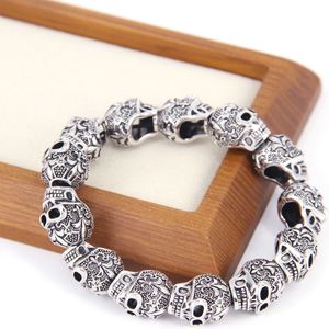 Hemiston Punk Bead Schedel Met Lelie Armbanden, 16Cm-25Cm, fine Jewelry Voor Vrouwen En Mannen Ts 021