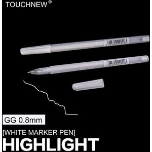 TOUCHNEW 0.8mm Wit Markeerstift Schets Fine Liner Pen Scribble Pen Verf Art Markers voor Schoolbenodigdheden