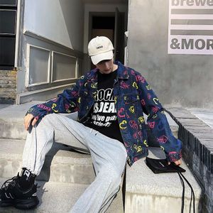 Privathinker Mannen Denim Jas Herfst Winter Vrouw Grafische Gedrukt Koreaanse Streetwear Jassen Man Kleding