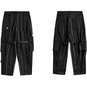 11 Bybb's Donkere Streep Lint Multi Pockets Cargo Broek Mannen Casual Hip Hop Streetwear Harajuku Joggers Broek Mannen