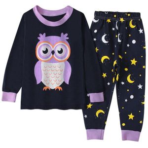 Herfst Kids Baby Uil Moon Star Gedrukt Pyjama Set 2 Stuks Jongens Meisjes Top Broek Leuke Trainingspak