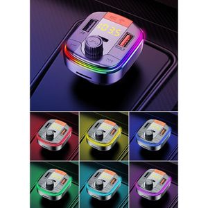 Fm-zender Bluetooth Adapter Auto Mp3 Speler Kleurrijke Handsfree Call 2 Usb Poorten Met Pd Qc 3.0 Auto snel Opladen