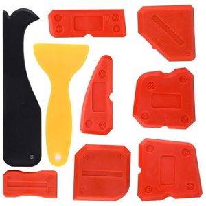 Praktische 9 Stuks Siliconenkit Afwerking Gereedschap Smoothing Caulking Tool Kit Voor Keuken Badkamer Vloer Afdichting, Rood
