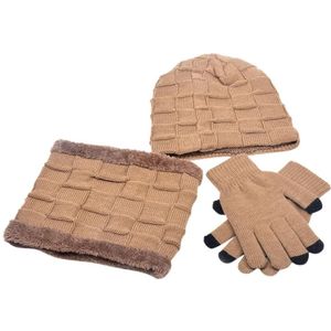 Winter Accessoires kinderen Winter Hoed Bib Handschoenen Driedelig Pak Plus Fluwelen Warm Sets Van Cap gorro bufanda guantes #2N26