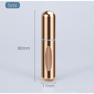 Umetass 5Ml Parfum Fles Spuit Draagbare Mini Geur Doseren Fles Geanodiseerd Aluminium Case Cosmetische Container 1 Stuk