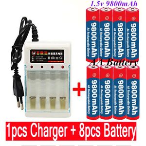 100% Aa Oplaadbare Batterij 9800 Mah 1.5 V Alkaline Oplaadbare Batery Voor Aa Charger