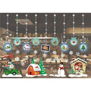 Jaar Kerst Home Decor Muur Stickerwindow Sticker Sneeuwvlok Santa Raamstickers Kerst Muurstickers Voor Kinderen Kamers