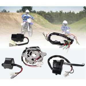 Motorfiets Kabelboom Contactslot Cdi Unit Remhendel Coil Stator Assembly Kit Voor Yamaha PW50