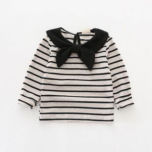 Gestreepte baby t-shirt mode katoen baby meisjes tops tee shirts lente herfst kinderkleding herfst kostuums meisje t-shirt