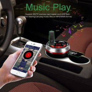 3 In 1 Auto Bluetooth Fm-zender Muziek MP3 Speler Bekerhouder Sigarettenaansteker 2 Usb Autolader Adapter Handen gratis Auto Kit