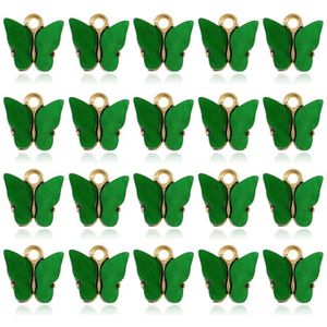 20 Stuks Kleurrijke Acryl Vlinder Charms Hanger Ketting Armband Sieraden Maken Wxte