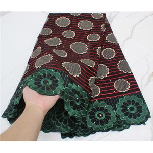 Pgc Afrikaanse Kant Stof Wit Zwitserse Voile Katoen Naaien Geborduurde Jurk Voor Vrouwen YA4438B-3