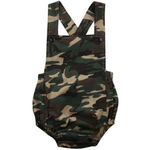 Mouwloos Katoenen Camouflage Pasgeboren Baby Jongen Meisje Romper Jumpsuit Zomer Kleding Outfits Sunsuit Army Green Outdoors