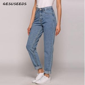 Mom jeans Vintage hoge taille jeans vrouwen dames boyfriend jeans voor vrouwen jeans denim lichtblauw koreaanse jeans mujer moeder fit