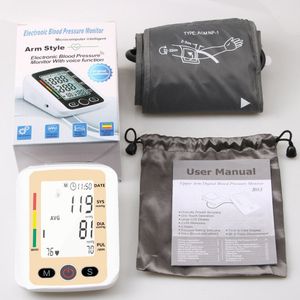 Draagbare Bloeddruk Mechinne Meter Hartslagmeter Tonometer Smart Voice Tonometer Gezondheidszorg Thuis Bloeddrukmeter