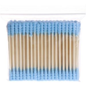 100Pcs Cosmetische Make Wattenstaafje Stok Dubbele Hoofd Oordopjes Cleaning Tools Nieuw