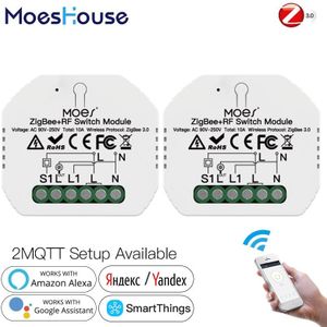 Tuya Zigbee 3.0 Smart Lichtschakelaar Module Smart Leven/Tuya Draadloze Afstandsbediening, werken Met Alexa Google Thuis Voor Voice Control