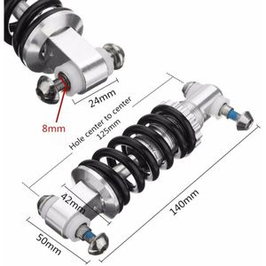 125 Mm Suspension Demper Lente Schokdemper 450LBS/Inch Mountainbike Mtb Fiets Rvs