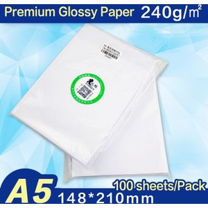A5 fotopapier 240gsm Premium Glossy inkjet papier (148x210mm) 100 sheets/pack 5R 4R