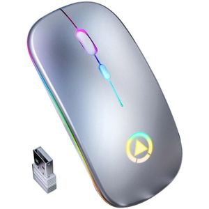 Multicolor Draadloze Muis 2.4Ghz Mute Oplaadbare Kantoor Muis 1600Dpi Verstelbare Kleurrijke Ademhaling Licht Gaming Muis