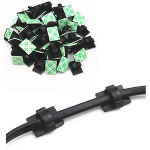 20 Stuks Auto Draad Tie Clip Fixer Organizer Zwart En Witte Kleur Klem Cord Kabel Lijn Houder Zelfklevende