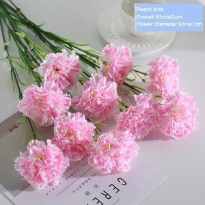 Xuanxiaotong 10 Pcs Roze Anjer Zijde Kunstmatige Bloemen Boeket Voor Decoratie Rood Paars Geel Blauw Anjers Boeketten