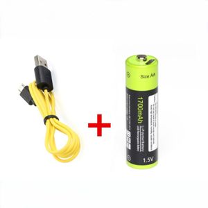 Znter 1.5V Aa Oplaadbare Batterij 1700 Mah Usb Oplaadbare Lithium Polymeer Batterij Quick Opladen Door Micro Usb-kabel