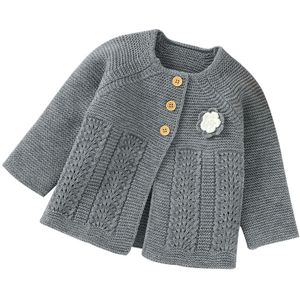 Focusnorm Herfst Winter Baby Meisjes Jongens Trui Jas O-hals Lange Mouwen Enkele Breasted Knit Bloemen Warm Outfits